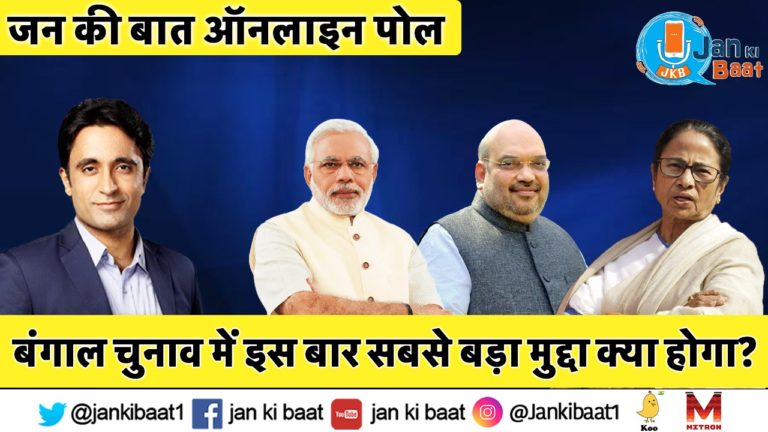 जन की बात ऑनलाइन पोल:- बंगाल चुनाव में इस बार सबसे बड़ा मुद्दा क्या होगा?